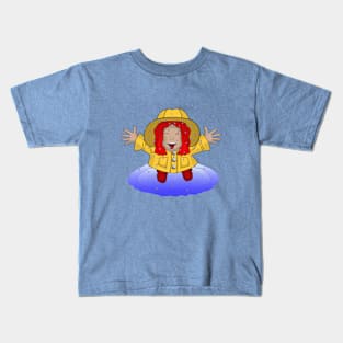 Playing In The Rain Kids T-Shirt